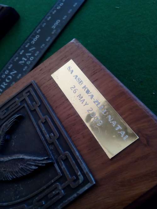 SADF / SANDF ... SA ASB KWA-ZULU NATAL 26 MAY 2009 .. Wall plaque