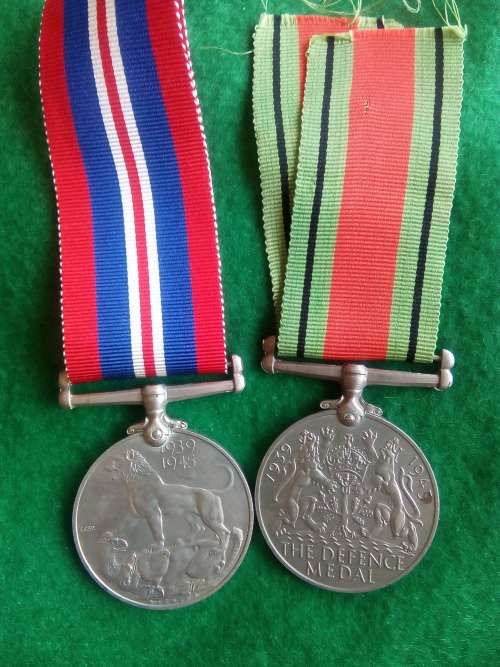 FULL SIZE 1939/45 WAR AND DEFENCE MEDALS .... FOURIE