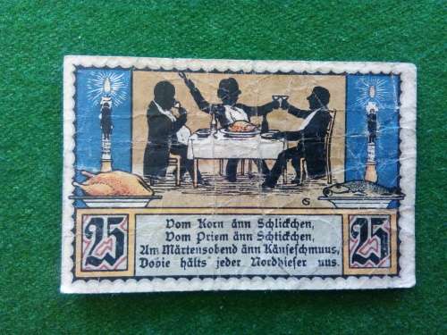 GERMANY .. NOTGELD .. STADT NORDHAUSEN .. 1921 .. 25 PFENNIG