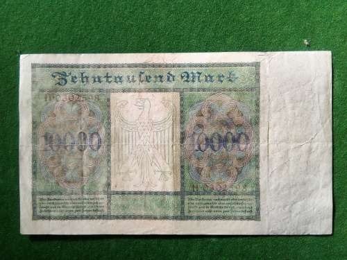 GERMANY (LARGE BANKNOTE) 10 000 MARK 1922 .. FAIR CIRCULATED