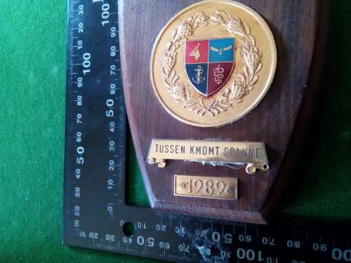 SADF SHOOTING TROPHY 1989 "TUSSEN KMDMT SPANNE"