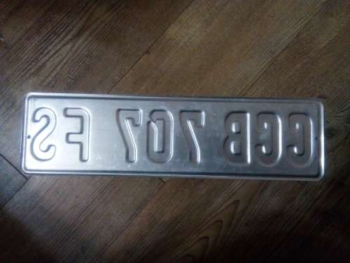 VINTAGE VEHICLE REGISTRATION NUMBER PLATE .