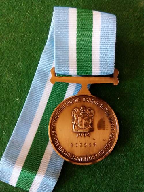 SADF UNITAS MEDAL NR 035265 ... FULL SIZE