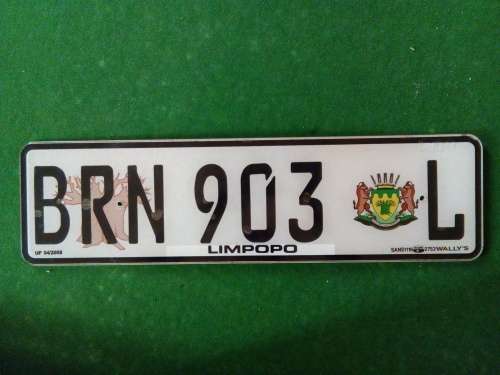 VEHICLE REGISTRATION NUMBER PLATE .. LIMPOPO PROVINCE .. PERSPEX