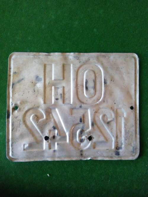 VINTAGE VEHICLE REGISTRATION NUMBER PLATE . OH .. FRANKFORT FS