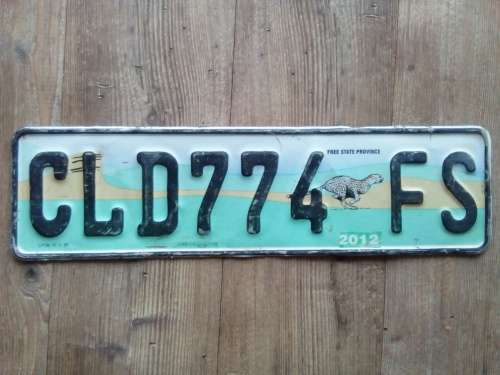 VEHICLE REGISTRATION NUMBER PLATE (2012) .. FREESTATE PREOVINCE