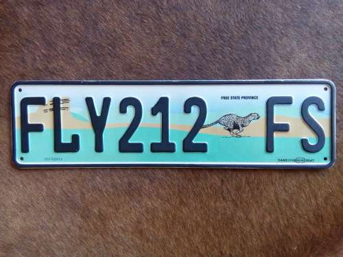 VEHICLE REGISTRATION NUMBER PLATE  .. FREESTATE PREOVINCE