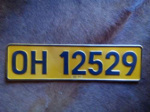 VINTAGE VEHICLE REGISTRATION NUMBER PLATE  ..  FRANKFORT FS PROVINCE ..