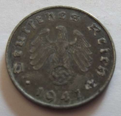 GERMANY THIRD REICH 10 PFENNIG 1941 ( A) ZINC COIN - CIRCULATED