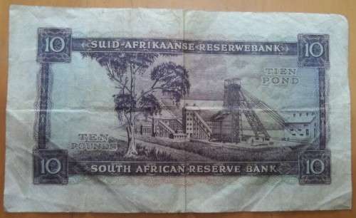 SOUTH AFRICA 1955 DE KOCK 10 POUNDS - CIRCULATED