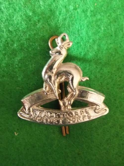 SADF - SCHOOL CADETS SMALL TYPE CAP BADGE - LUGS INTACT