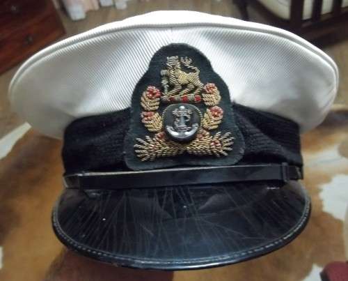 SADF - SA NAVY WARRANT OFFICER CAP - BULLION BADGE (READ DESCRIPTION)