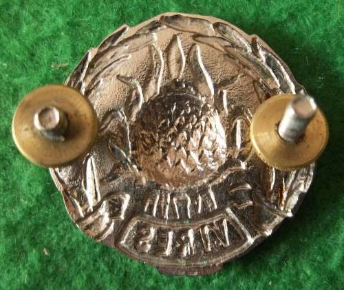 SADF REGT BOLAND BERET BADGE 30 x 30 mm - SCREW POSTS INTACT