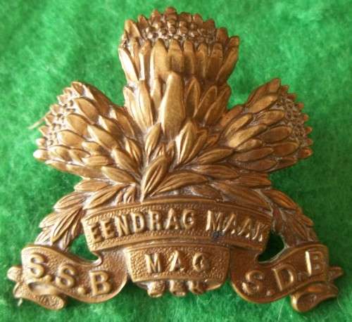 SADF - SSB CAP BADGE 1934 - 1963 .. LUGS INTACT (OWEN 1289)