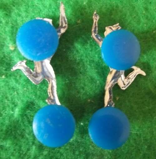 SADF - SIGNALS COLLAR BADGE SET (CHROME) PINS INTACT