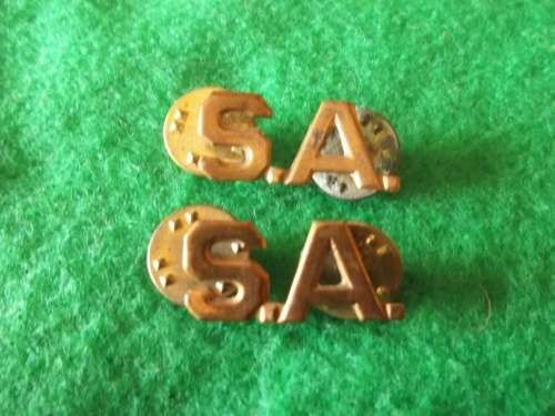 SADF - S.A. COLLAR TITLES PAIR - PINS INTACT