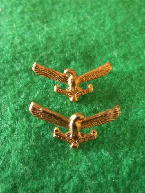 SADF - SAAF (HARD TO FIND) MESS DRESS COLLAR BADGES - PINS INTACT