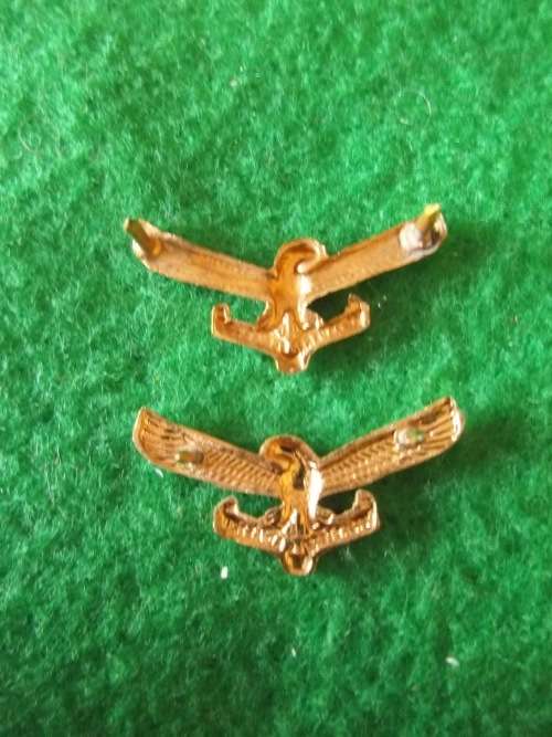 SADF - SAAF (HARD TO FIND) MESS DRESS COLLAR BADGES - PINS INTACT