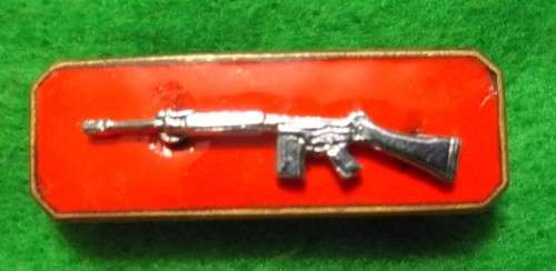 SADF SHARPSHOOTERS QUALIFICATION BADGE FOR STEP OUT DRESS - PINS INTACT