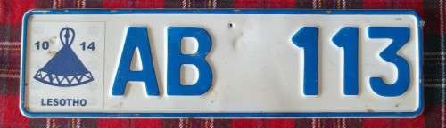 LESOTHO - VEHICLE REGISTRATION NUMBER PLATE METAL