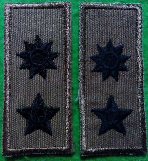 UNUSED -SADF - LT COL COLLAR RANK PAIR - FIRST CAMO DRESS