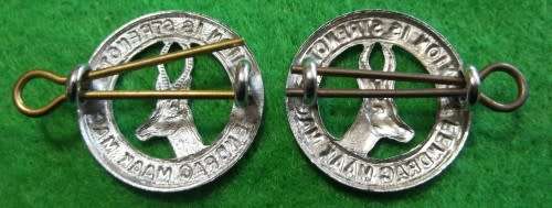 SADF - GENERAL SERVICE COLLAR BADGE PAIR (CHROME) - LUGS INTACT