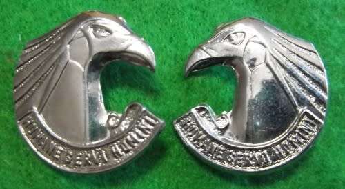 SADF - PERS CORPS COLLAR BADGE PAIR (FULL SIZE)  - PINS INTACT