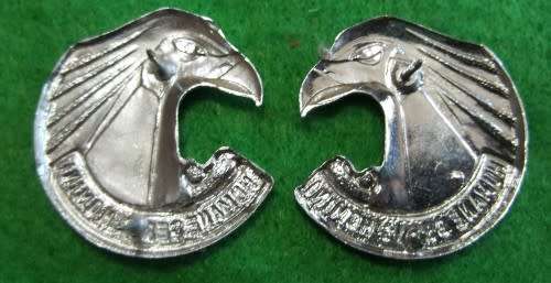 SADF - PERS CORPS COLLAR BADGE PAIR (FULL SIZE)  - PINS INTACT