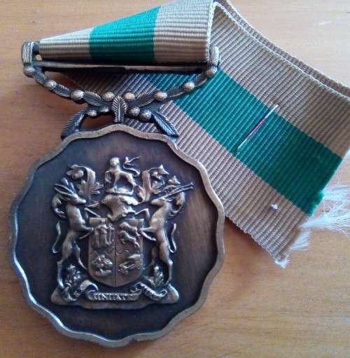 SADF -  10 YEAR SERVICE MEDAL BRONZE - FULL SIZE NUMBERED
