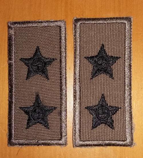 SADF -  LT COLLAR RANK PAIR - FIRST CAMO DRESS