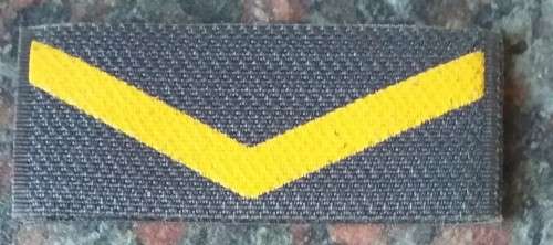 SADF - LCPL BREAST RANK BADGE FOR NUTRIA OVERALLS - PRINTED ON VELCRO