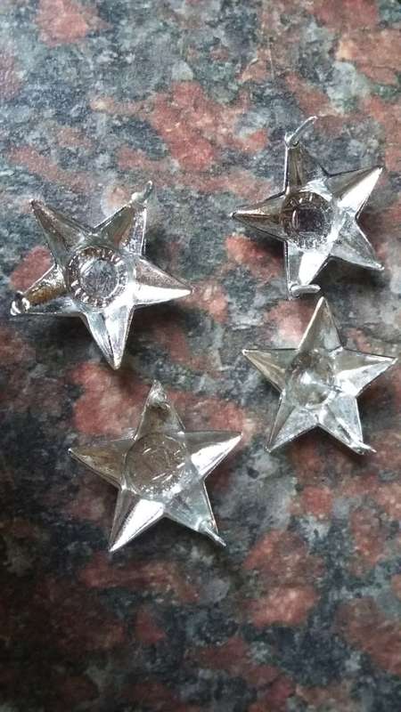 SADF - LOT OF 4 X CHROME STAR RANK PIPS - PINS INTACT