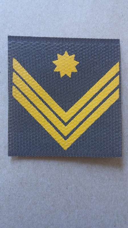 UNUSED - SSGT BREAST RANK BADGE FOR NUTRIA OVERALLS