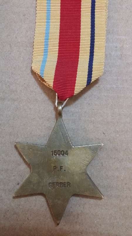 WW2 AFRICA STAR - FULL SIZE - 15004P.F. GERBER