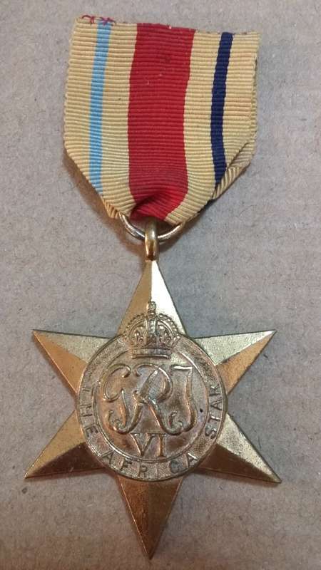 WW2 AFRICA STAR - FULL SIZE - 242613 W.B. HENFREY