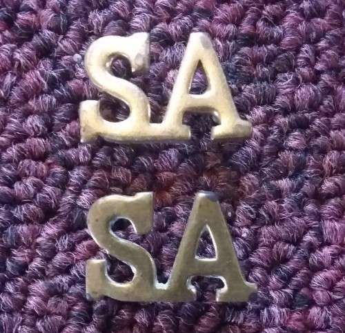 SADF - (EARLY TYPE) SA TITLE PAIR - PINS INTACT