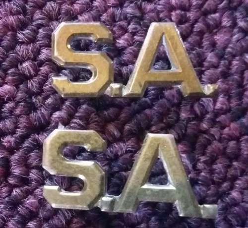 SADF - SA COLLAR TITLE PAIR - PINS INTACT