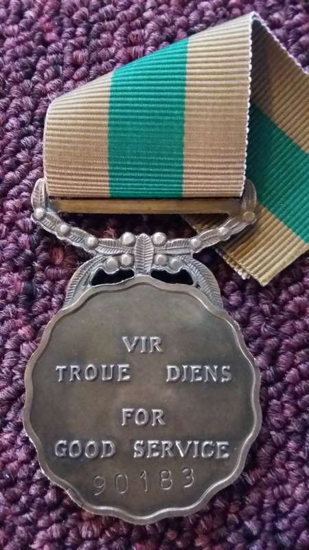 SADF 10 YEAR SERVICE MEDAL (FULL SIZE) - NUMBERED