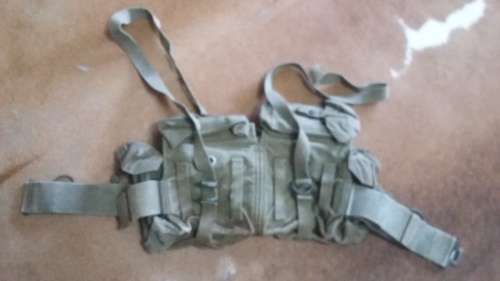 SADF - 70'S PATTERN GREEN CANVAS KIDNEY POUCH - ALL CLIPS TYPE