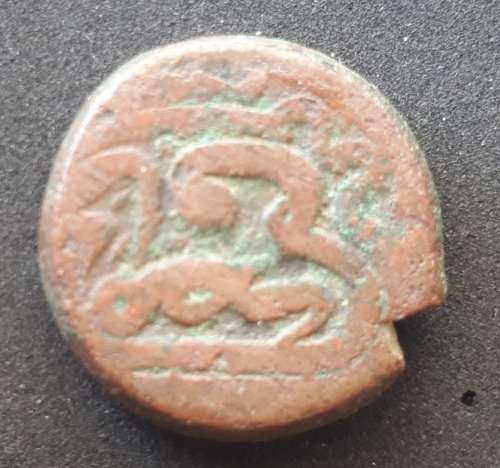 UNKNOWN HAMMERED COPPER COIN 2CM ACROSS