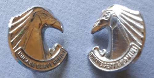 SADF - ## MESS DRESS ## PERS CORPS COLLAR BADGE PAIR - PINS INTACT