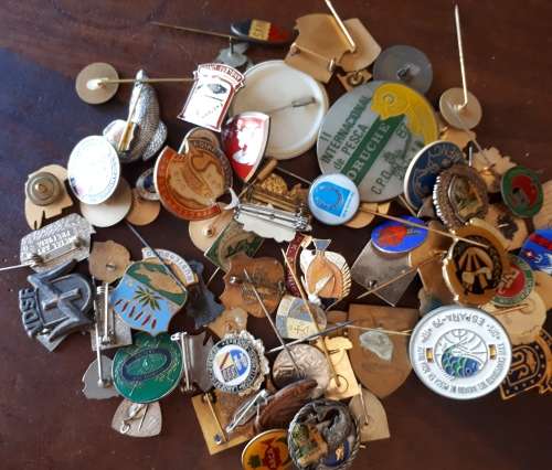 lot of 70+ INTERNATIONAL ANGLING BADGES