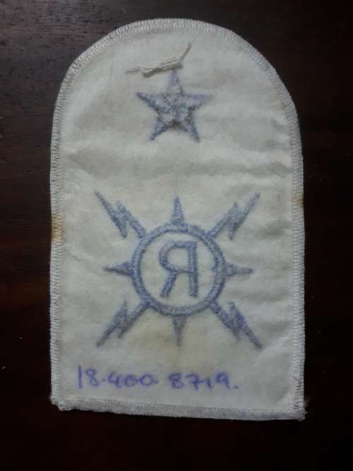 SA NAVY SUMMER DRESS MUSTERING PATCH (LARGE) - RADIO FITTER