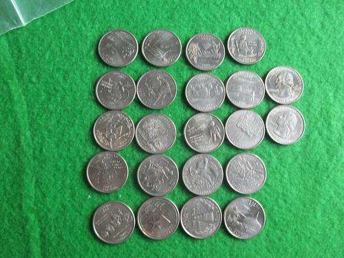 LOT OF 22 DIFFERENT USA QUARTER DOLLARS - 22 DIFFERENT STATES