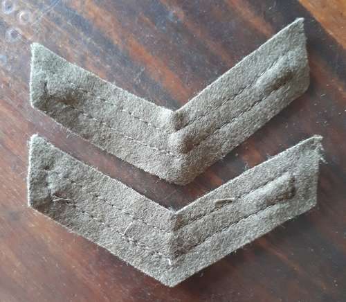 SADF - L/CPL RANK CHEVRON PAIR FOR NUTRIA BRASSARDS AND STEPOUT DRESS