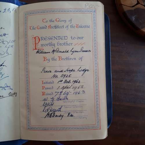 FREEMASON BIBLE WITH SIGNATURES