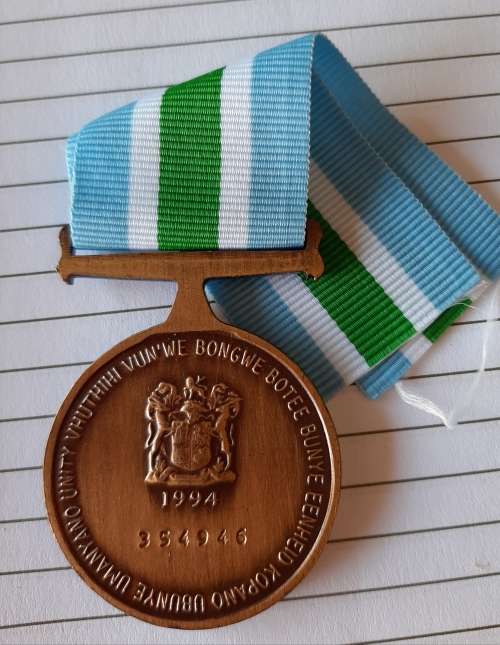 SADF - FULL SIZE UNITAS MEDAL (NUMBERED) (NUMBER MAY DIFFER FROM PICTURE)