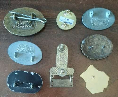 LOT OF 8 x SOUTH AFRICAN BIKER RALLY PIN BADGES - PINS/ LUGS INTACT