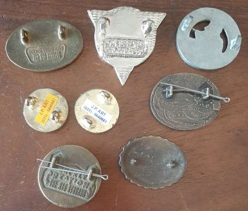 LOT OF 8 x SOUTH AFRICAN BIKER RALLY PIN BADGES - PINS/ LUGS INTACT