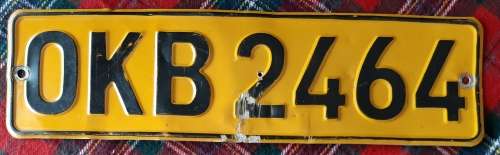 OLD (NOT CURRENT)  VEHICLE NUMBER PLATE - OKB BULTFONTEIN FREE STATE